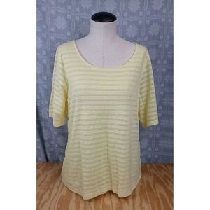 Croft & barrow Shirt Women's‎ Size Large Yellow Blouse Short Sleeve Top